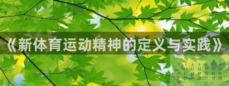 蓝狮在线体育代理：《新体育运动精神的定义与实践》
