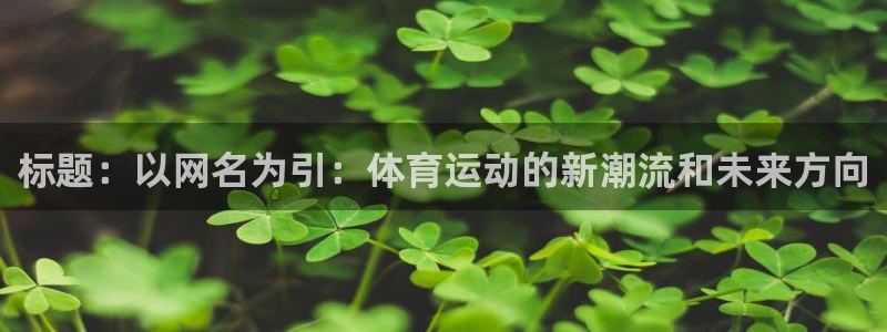 蓝狮在线体育平台注册：标题：以网名为引：体育运动的新潮流和未来方向